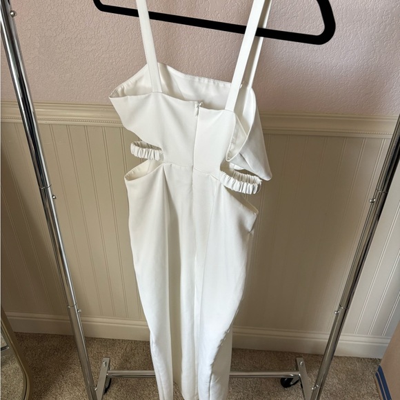 White Zara Cut Out Midi Dress - Picture 4 of 5